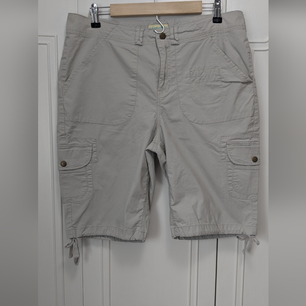 Caribbean Joe Gray Cargo Shorts Lightweight Casual